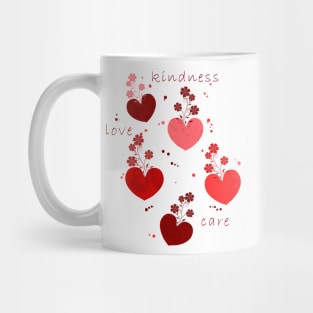 Black Flowers Hearts and Valentine's Mug